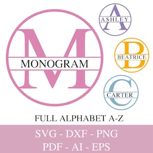 Schlüsselbund-Monogramm-Svg-Dateien für Cricut, Split Monogramm SVG, Alphabet Monogramm Schrift, Split Buchstabe SVG, Familie Monogramm, geschnitten Datei Cricut