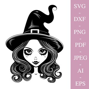Witchy SVG Files For Cricut, Halloween PNG , Silhouette, Witch Sticker Svg, DXF Cut File, Gothic Clipart, Pdf.