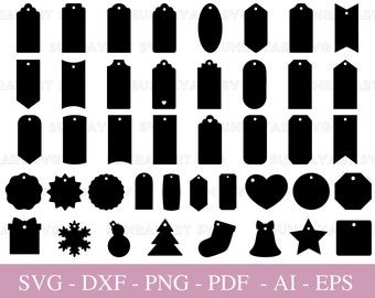 Gift Tags SVG Files For Cricut, Labels and Price Tags , Jewerly, Christmas Tag Svg, DXF Cut File, Hang Tag Svg