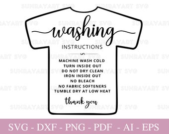 Washing Instructions Svg Care Instructions Card Svg Shirt Care - Etsy UK