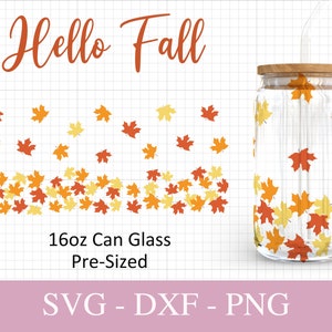 16 once autunno può vetro Svg I file Svg per Cricut I autunno avvolgere SVG I compleanno può avvolgere Svg I Libby avvolgere SVG I Svg Png Dxf I sublimazione.