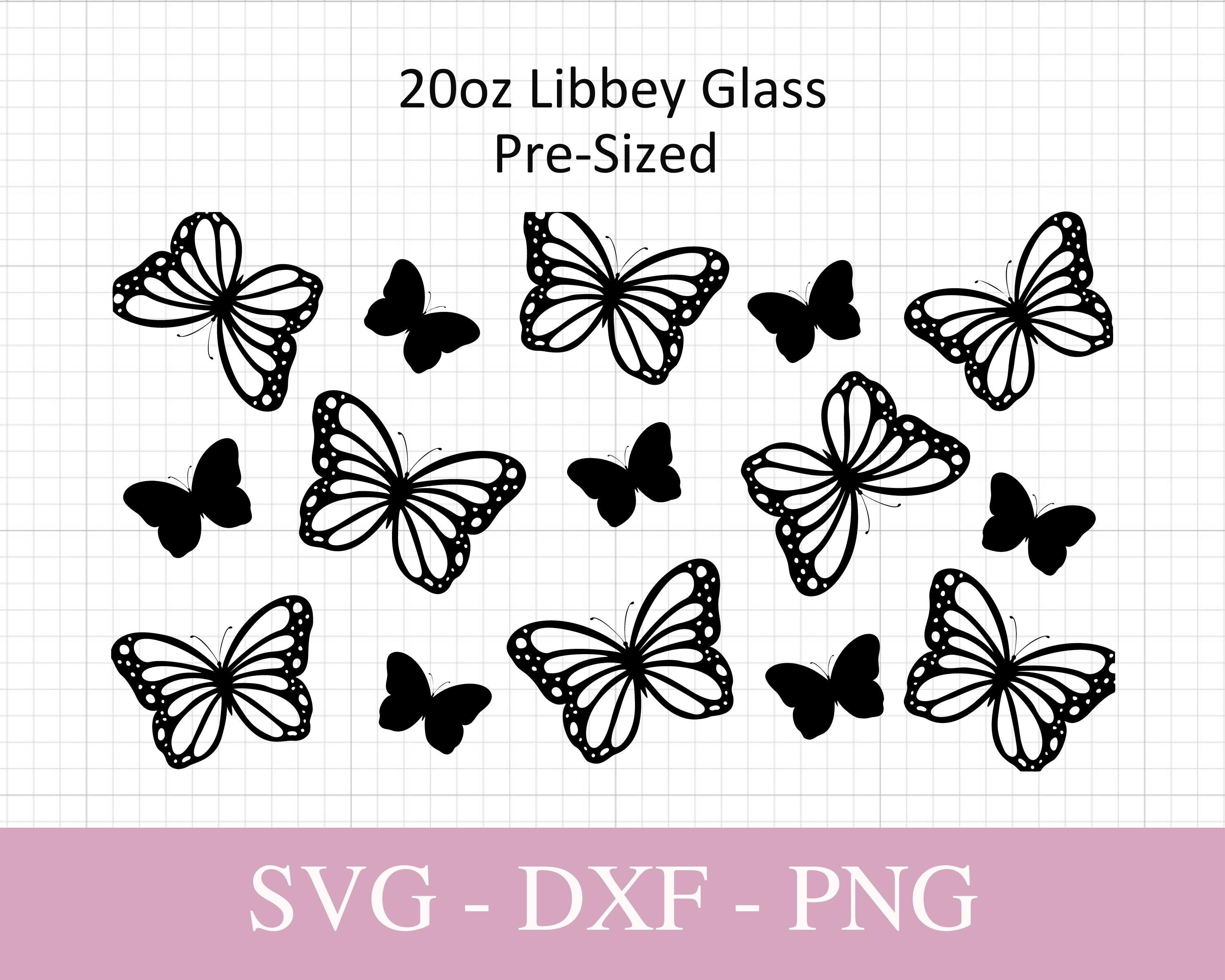 20oz Butterfly Libbey Glass Svg I Butterflies Can Glass SVG I Svg Files ...