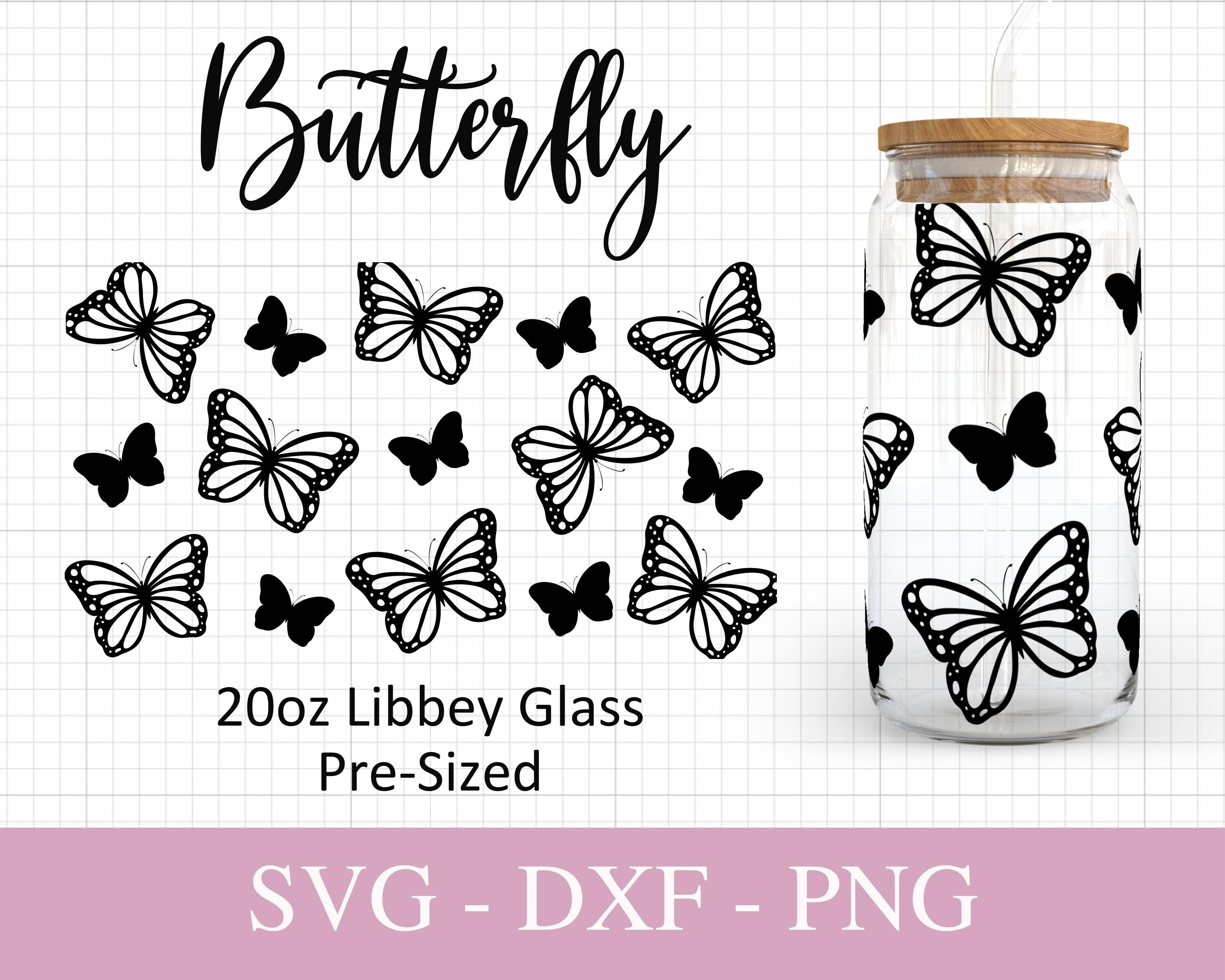 20oz Butterfly Libbey Glass Svg I Butterflies Can Glass SVG I Svg Files ...