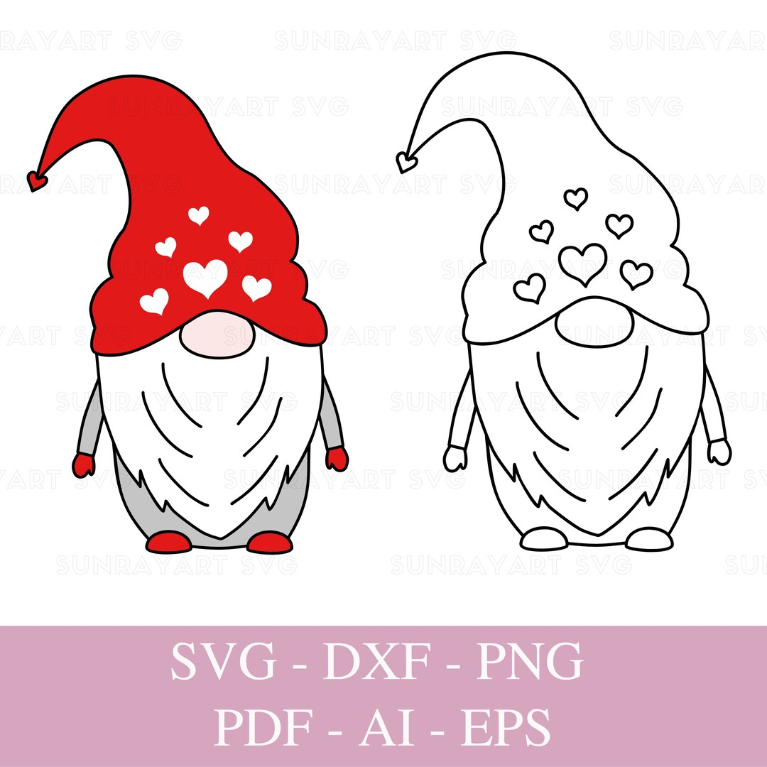 Valentine Gnome SVG Files for Cricut, Valentines Day Svg, Gnomes Svg ...