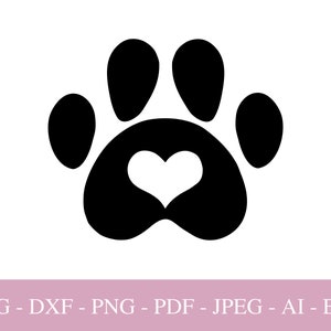 Paw Svg File For Cricut, Paw Print PNG, Dog Paw SVG Digital Download, Dog Paw for Print, Silhouette DXF, Cut File, Pdf.