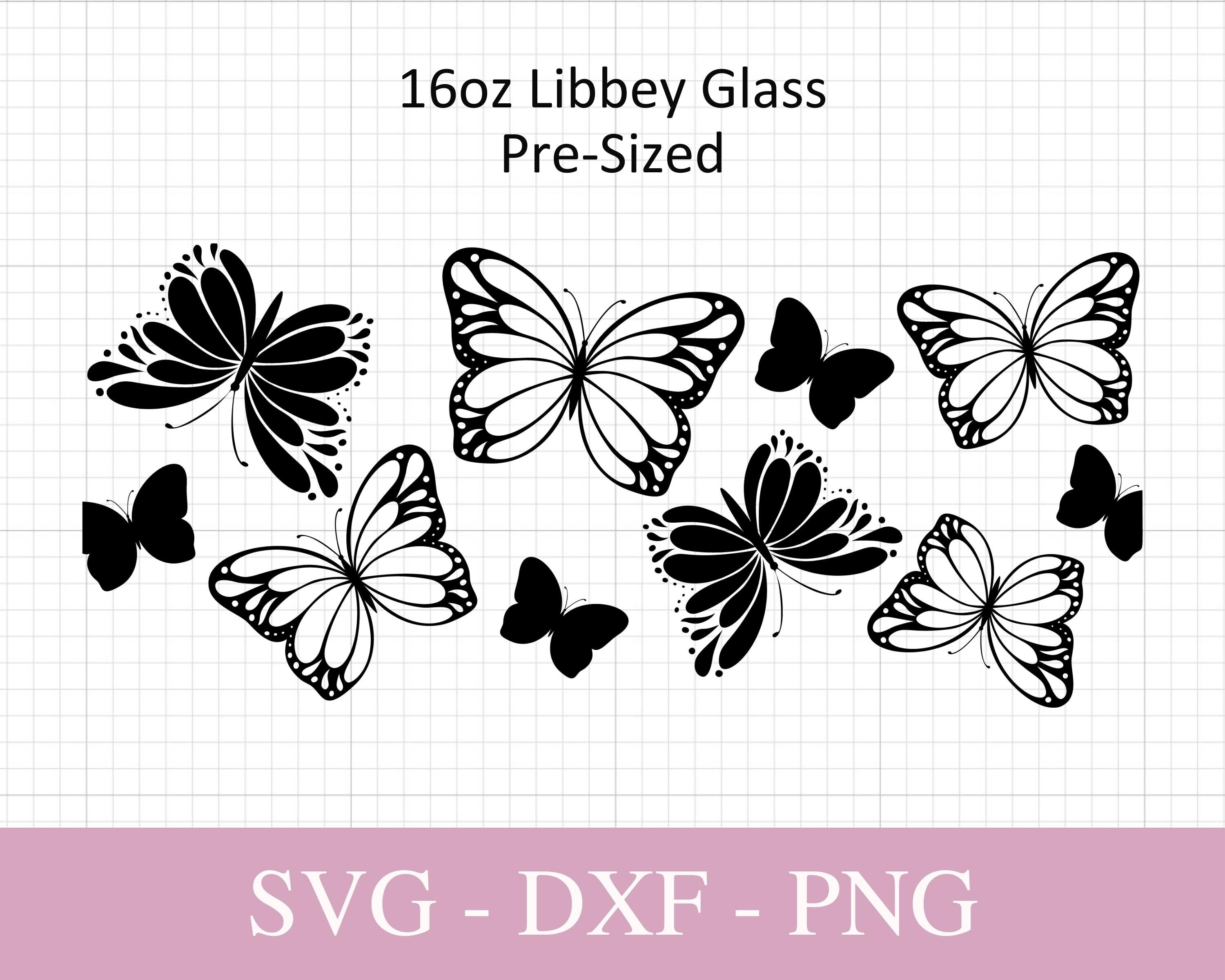 16oz Butterfly Libbey Glass Svg I Butterflies Can Glass SVG I Svg Files ...