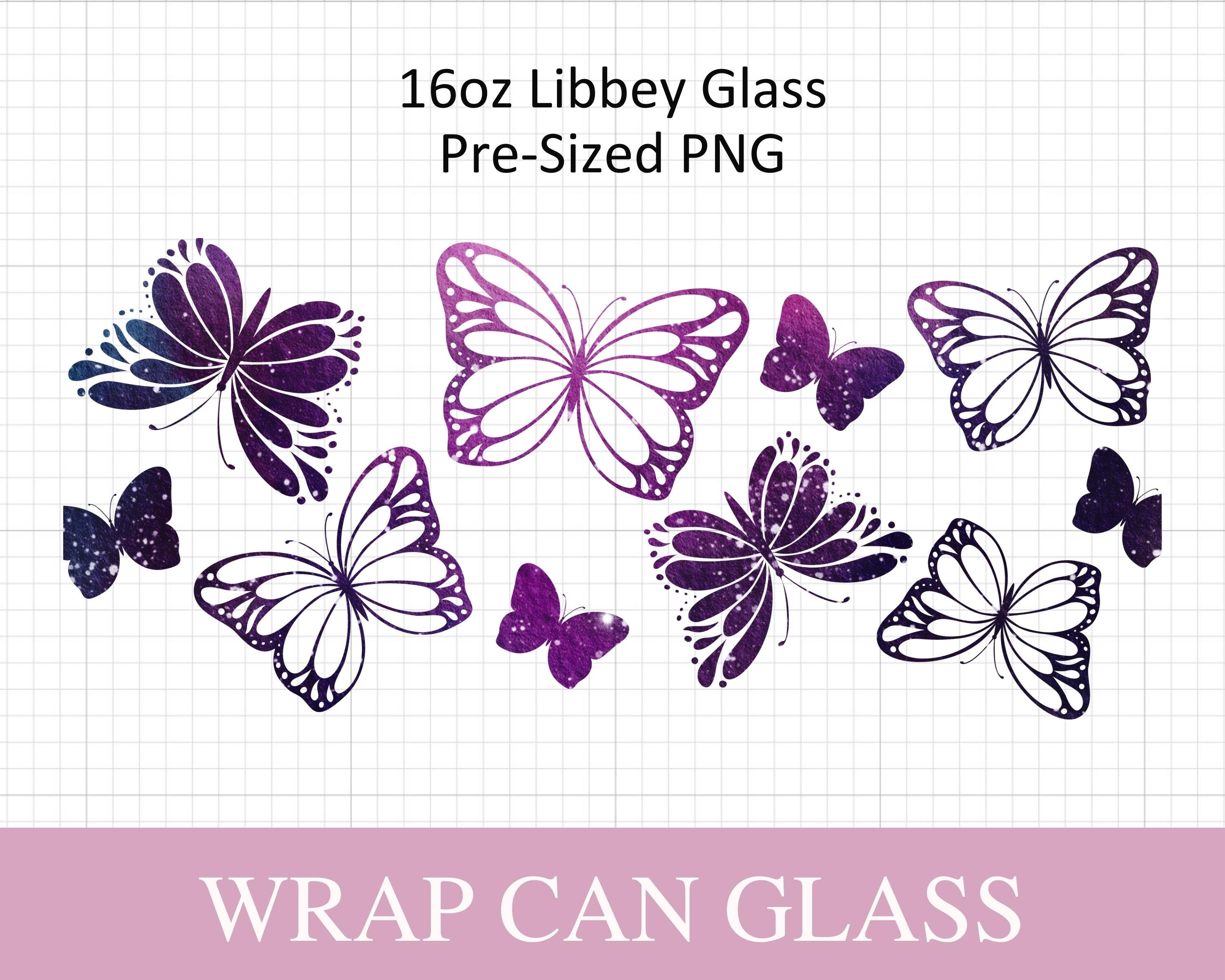 16oz Butterfly Libbey Glass Svg I Butterflies Can Glass SVG I Svg Files ...
