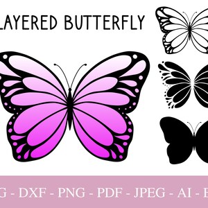Butterfly SVG Files For Cricut, Butterfly Clipart PNG , Layered, DXF Cut File, Popular Summer Design Clipart, Pdf.