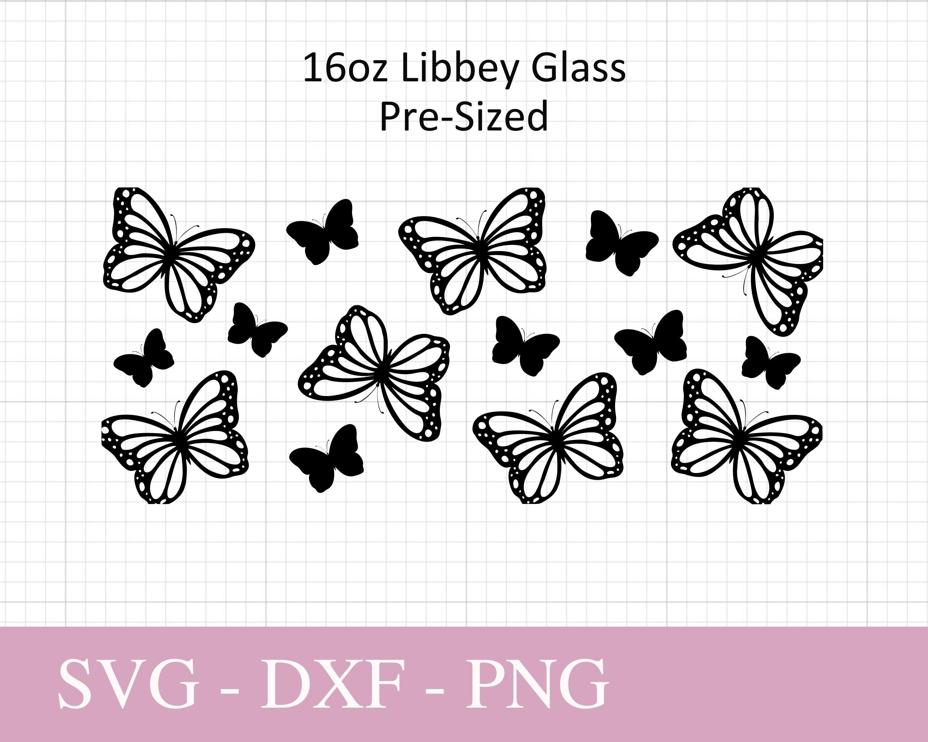 16oz Butterfly Libbey Glass Svg I Butterflies Can Glass SVG I Svg Files ...