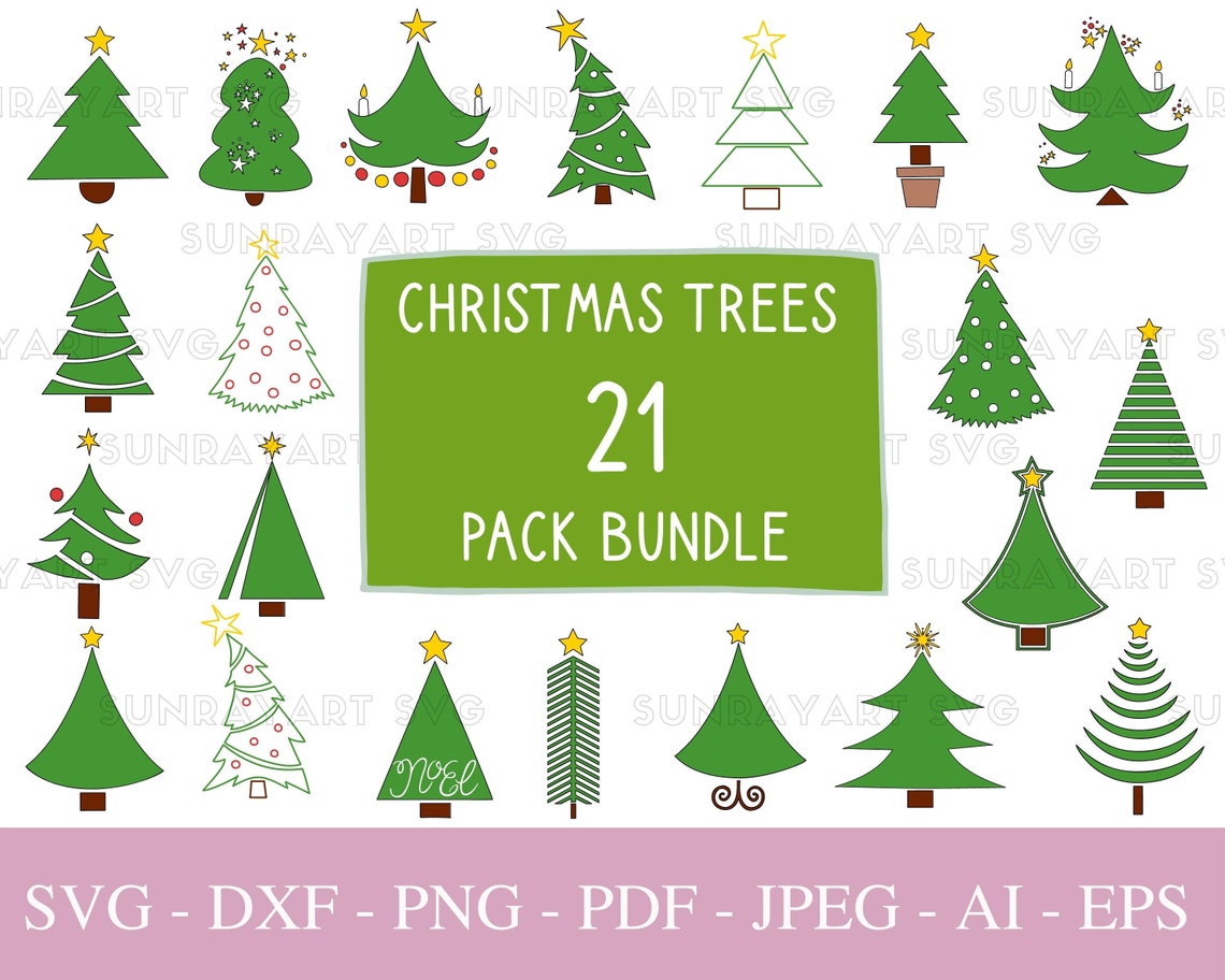 Christmas Tree SVG Files for Cricut Christmas Clipart Bundle - Etsy