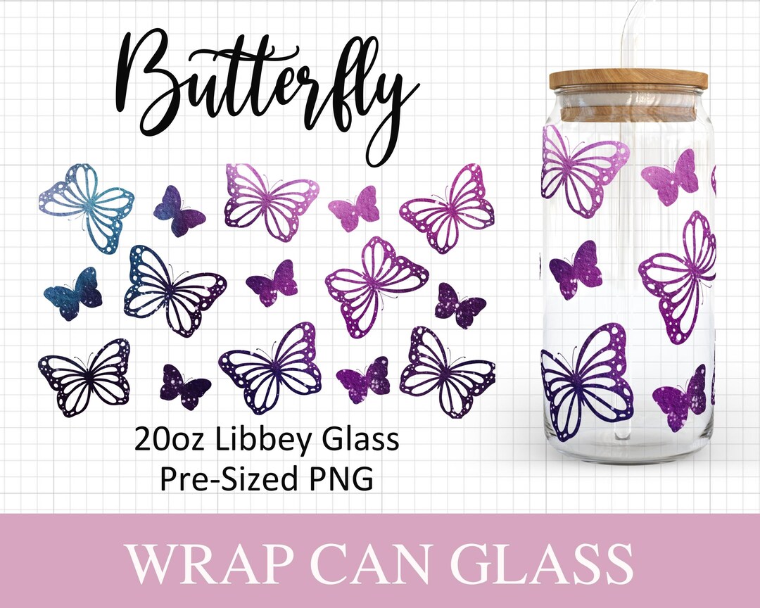 20oz Butterfly Libbey Glass Svg I Butterflies Can Glass SVG I Svg Files ...