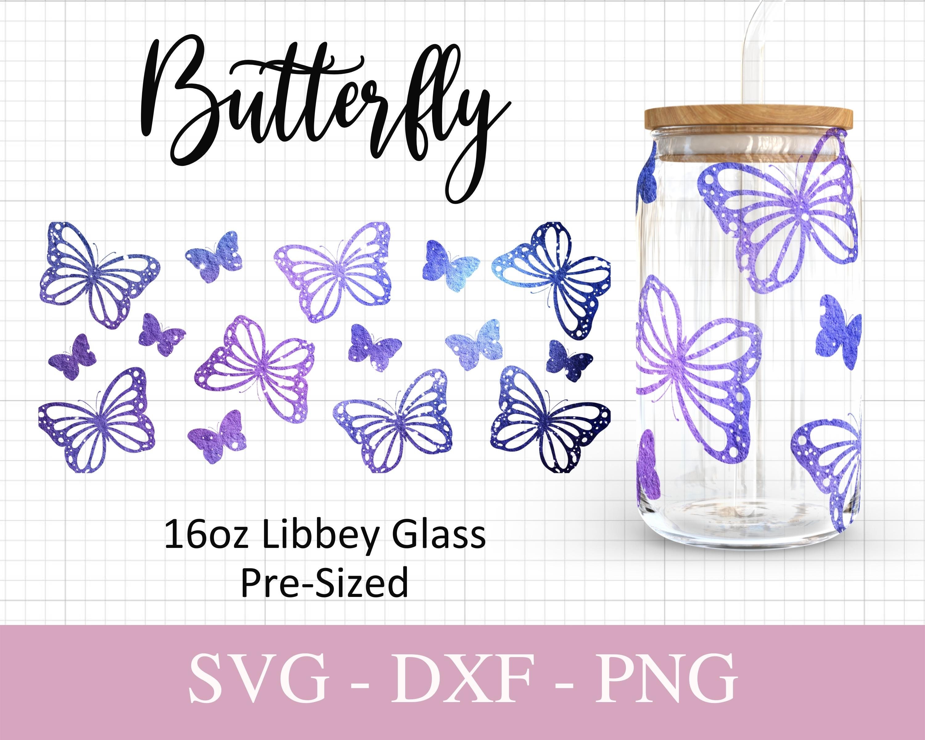 16oz Butterfly Libbey Glass Svg I Butterflies Can Glass SVG I Svg Files ...