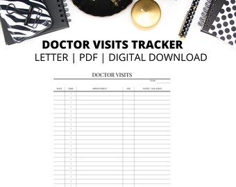 Dokterbezoeken Afspraak Tracker | Lettergrootte | Pdf | Direct digitaal downloaden -