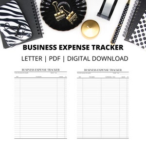 Business Expense Tracker | Letter Size | PDF | Instant Digital Download