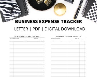 Tracker voor bedrijfskosten | Lettergrootte | Pdf | Direct digitaal downloaden