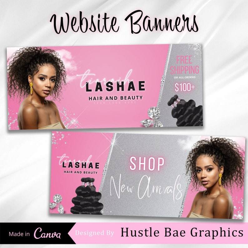 site Banner/ Hair Business Banner / CANVA Template Etsy