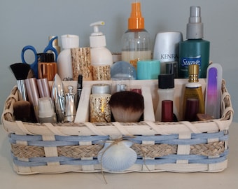 Large Slanted Makeup Organizer Basket