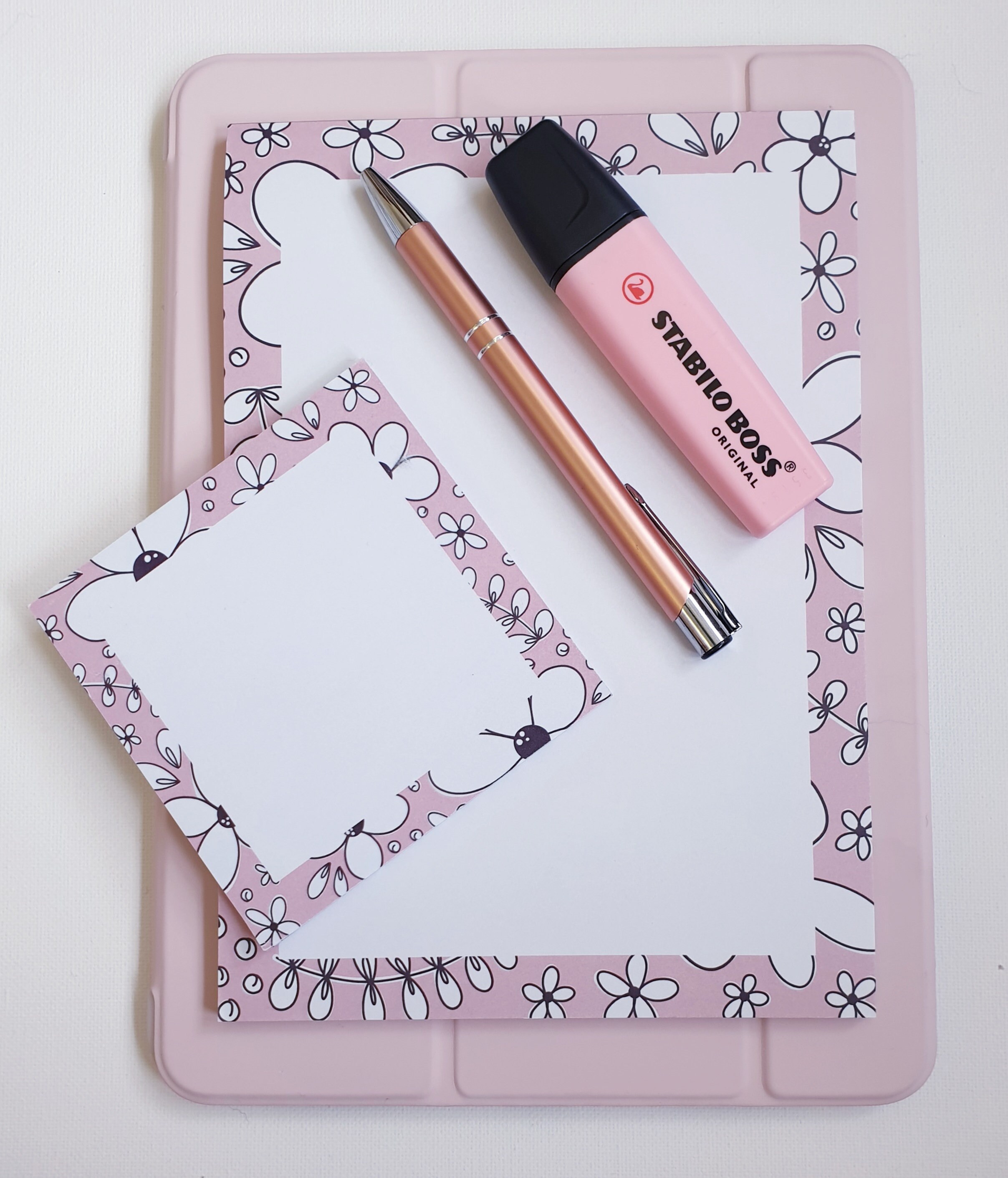Pink Floral A5 Notepad Desk Pad Writing Pad 50 Pages Etsy UK