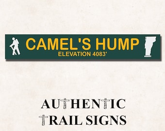 Camel's Hump Elevation Hiking- Trail Sign from Authentic Trail Signs