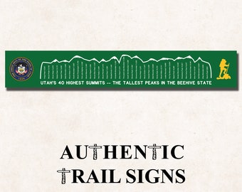 Hiking Elevation Point Series- Utah Highest Peaks from Authentic Trail Signs