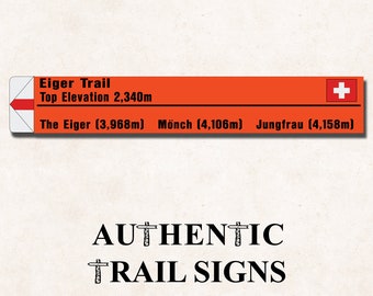 Eiger Trail (Switzerland) Sign- European Mountain Series from Authentic Trail Signs