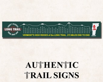 Hiking Elevation Point Series- Vermont Long Trail Sign from Authentic Trail Signs