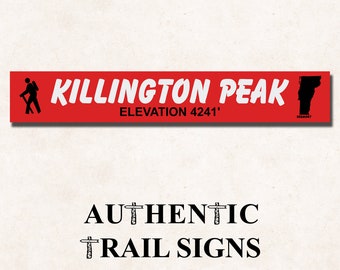 Killington Peak Elevation Hiking- Trail Sign from Authentic Trail Signs