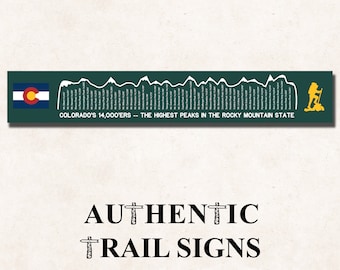 Hiking Elevation Point Series- Colorado 1400'ers Sign from Authentic Trail Signs