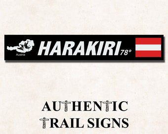 Harakiri (Austria) Sign- European Mountain Series from Authentic Trail Signs