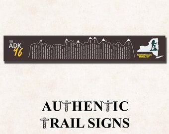 Hiking Elevation Point Series- New York Adirondack 46 Highest Peaks from Authentic Trail Signs