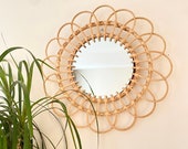 Sunburst Mirror Rattan Mirror Wall Decor Sun Bamboo Mirror Boho Mirror Boho Home Decor Bohemian Mirror - Housewarming gift, Birthday Gift