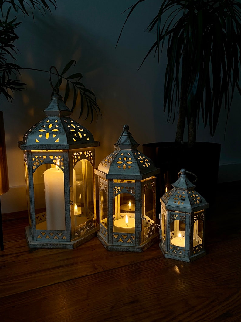 Gold Brushed Lantern Home Lanterns for Candles Tealight Etsy