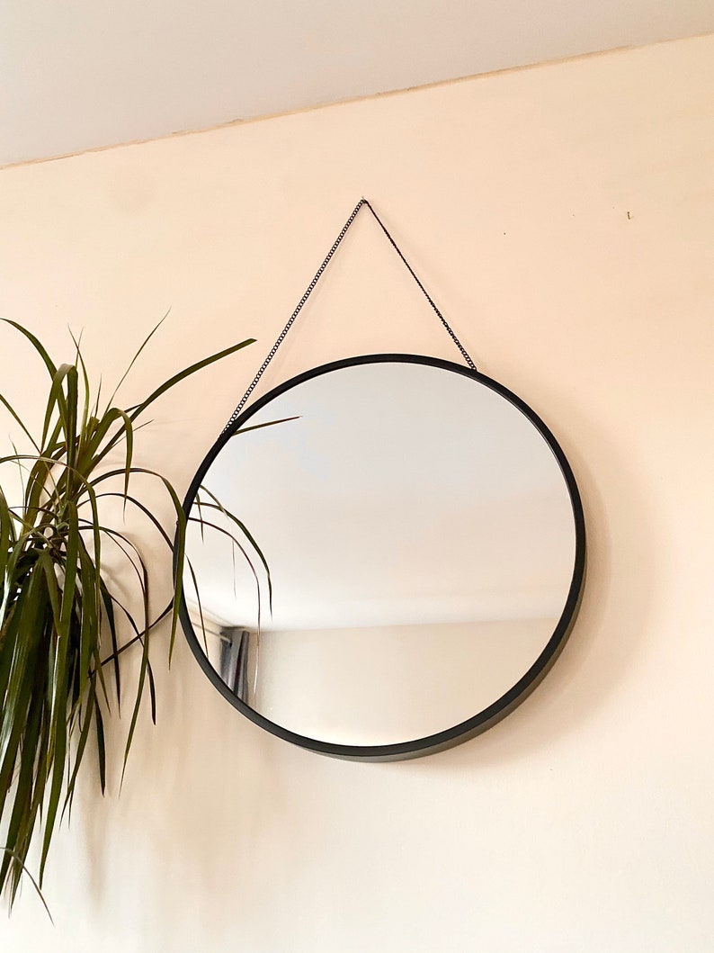 Runde Spiegel Wand Dekor Extra große schwarze Spiegel Boho | Etsy