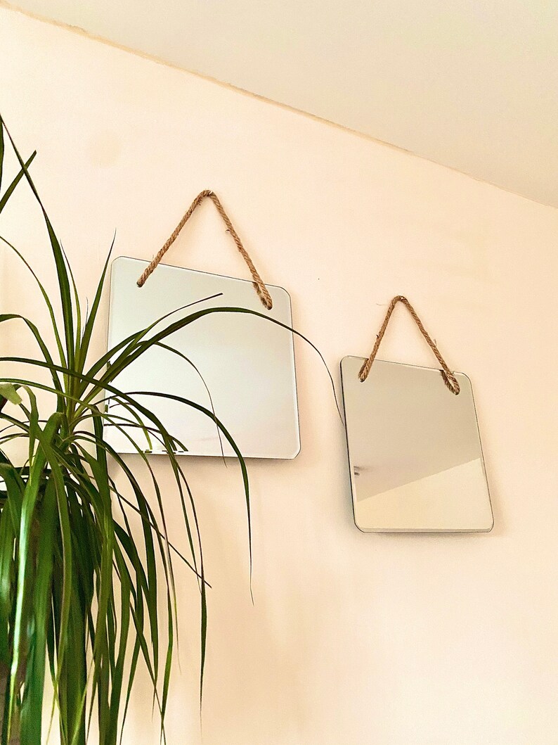 Silver Mirror Wall Decor Geometric Set Bohemian Home Decor Etsy