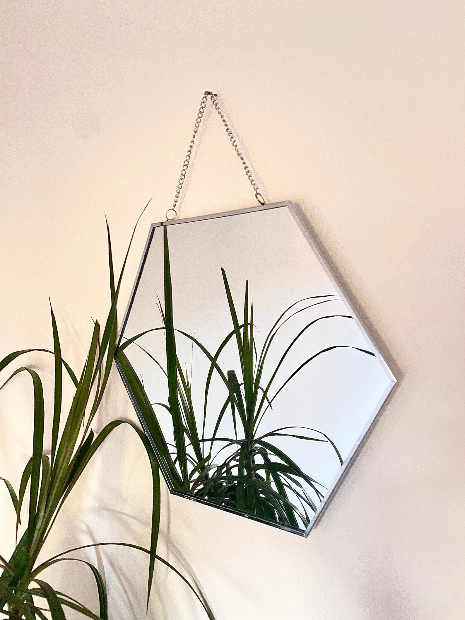 Silver Hexagon Wall Mirror Set of 2 Modern Bohemian Home Etsy