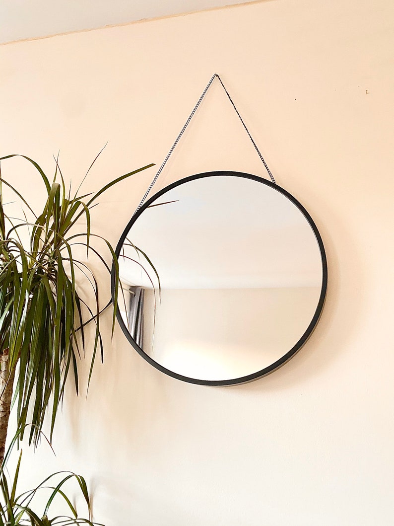 Runde Spiegel Wand Dekor Extra große schwarze Spiegel Boho | Etsy