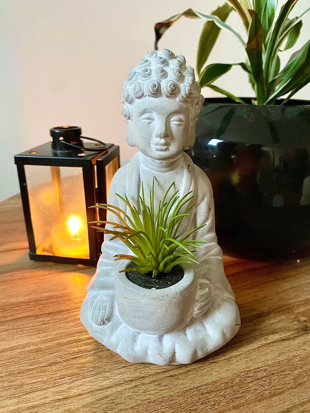 Artificial Plant Buddha Plant Pot With Artificial Plants Etsy