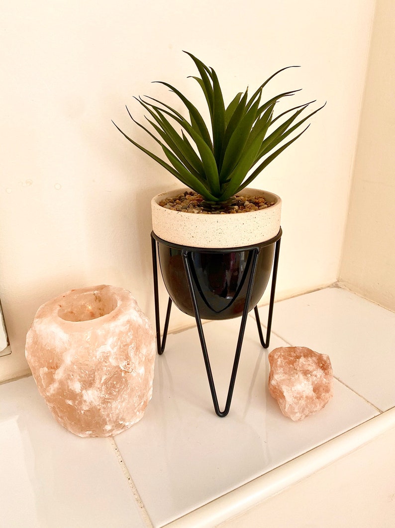 Artificial Plant With Stand Black Plant Pot With Artificial Etsy