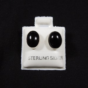 Handmade Southwestern Genuine Black Onyx & Sterling Silver Stud Earrings