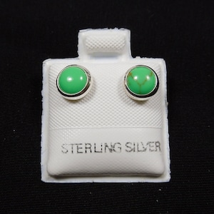 Handmade Southwestern Genuine Gaspeite & Sterling Silver 6mm Stud Earrings