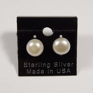 Handmade Southwestern Genuine Fresh Water Pearl & Sterling Silver 6mm Stud Earrings