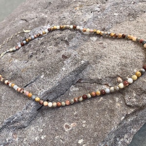 Handmade Genuine Ocean Jasper & Sterling Silver Necklace 18"