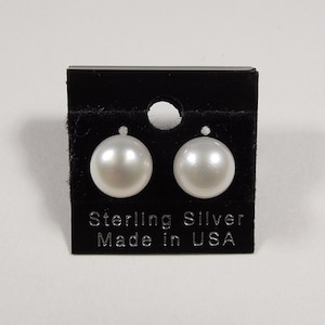 Handmade Southwestern Genuine Fresh Water Pearl & Sterling Silver 8mm Stud Earrings