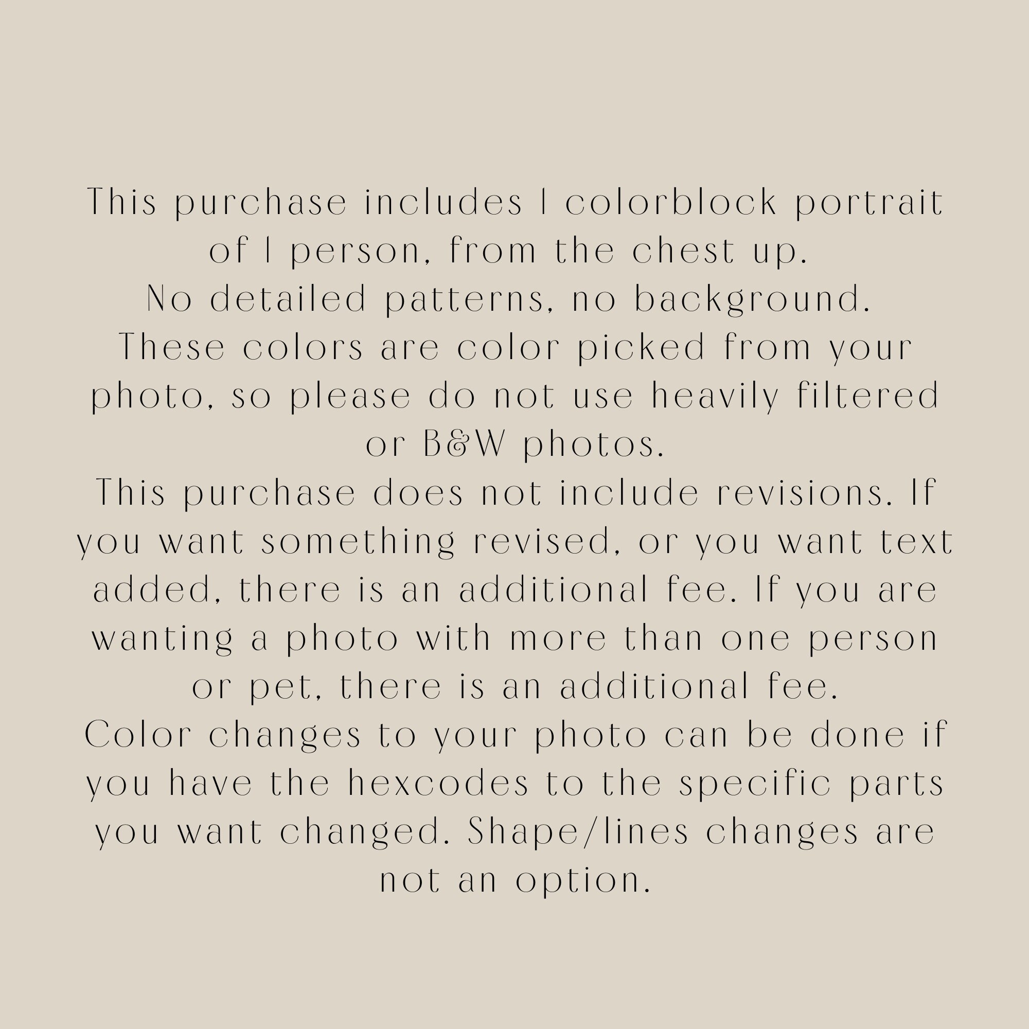Custom Color Block Self Portraits - Etsy