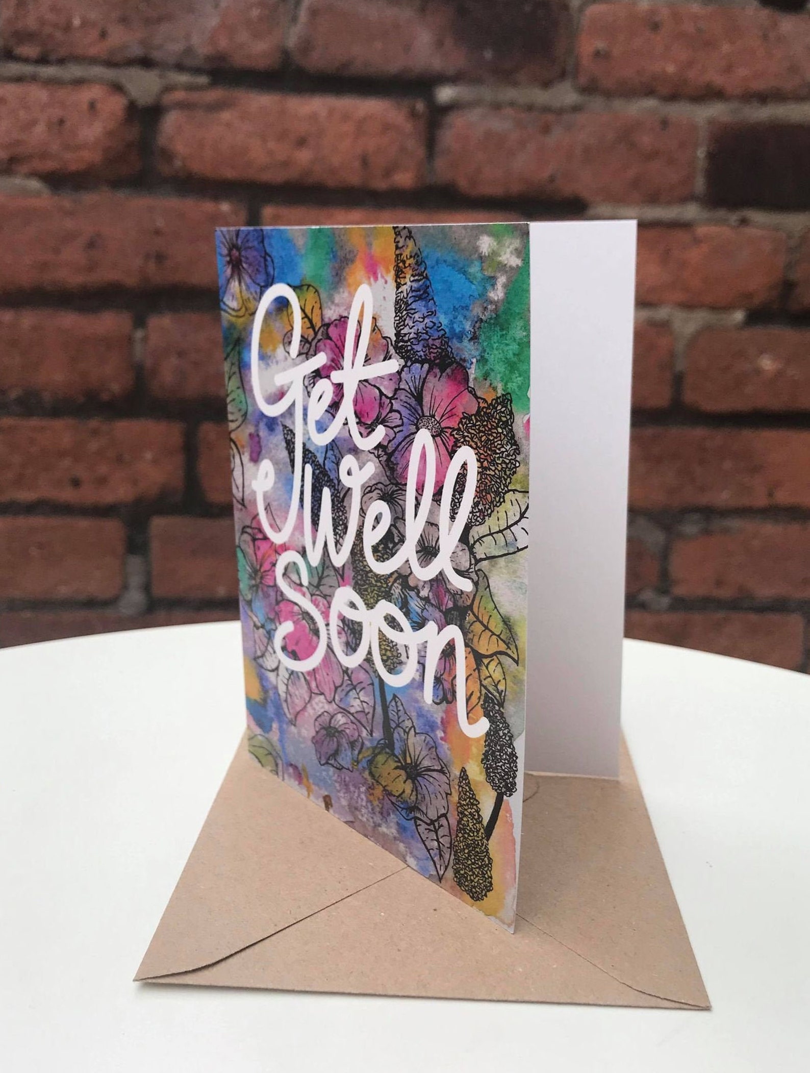 Get Well Soon Card Flowers Watercolour Painting Illustration - Etsy