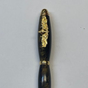 Caneta esferográfica Gold Insignia (Exército, Marinha, Guarda Costeira, Força Aérea, Maçom, Polícia, Bombeiro)