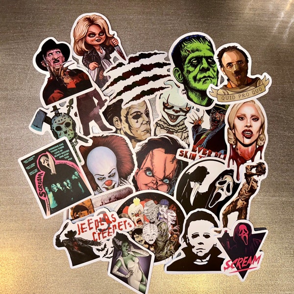 Horror Thriller Movie Sticker Packs / TV Show Stickers / Scary Movie Stickers / Mystery Assortment Stickers / Halloween