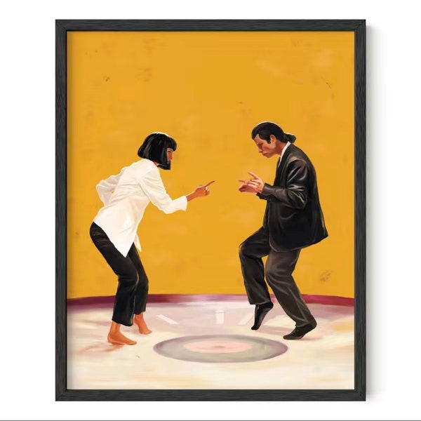 Pulp Fiction Dance Art Print / Dancing Pulp Fiction Poster / Vincent and Mia Pulp Fiction