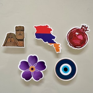 Armenien Sticker Pack / Armenien Aufkleber / Armenier Genozid Erinnerungsblume / Böser Blick / Arzach Aufkleber / Granatapfel / Armenien Flagge