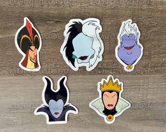 Pegatinas de silueta de villano de Disney - Inspiradas en Disney - Pegatinas de Halloween